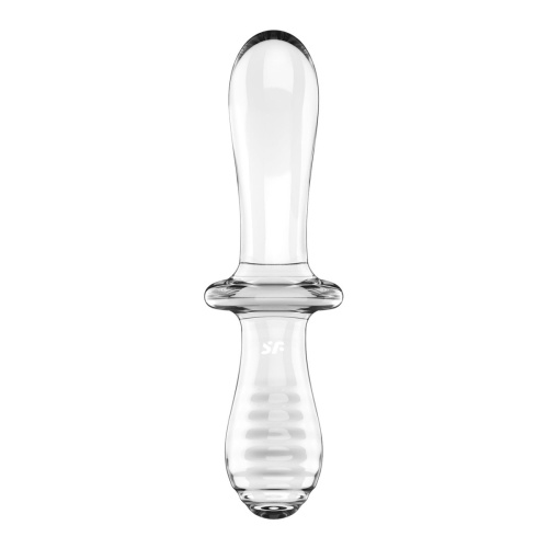 Satisfyer Double Crystal - Двухсторонний фаллоимитатор, 19,5 см (прозрачный) - sex-shop.ua