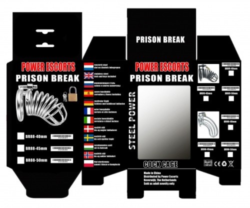 Prison BReak metal medium with lock - Пояс верности, 4,5 см (серебристый) - sex-shop.ua