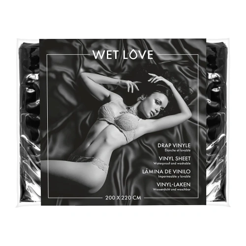 Fetish Tentation Wet Love - Простыня из винила для фетиша, 220х200 см (чёрная) - sex-shop.ua
