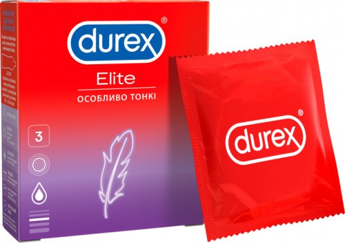Durex №3 Elite - Ультратонкие презервативы, 3 шт - sex-shop.ua