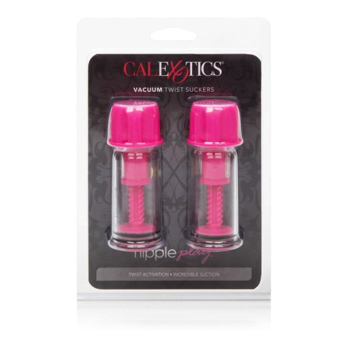 California Exotic Novelties Vacuum Twist Suckers - Вакуумные помпы для сосков, 10.3х3.8 см (розовый) - sex-shop.ua
