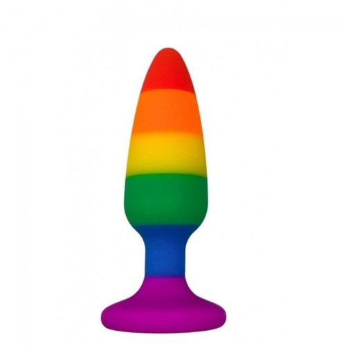 Wooomy Hiperloo Silicone Rainbow Plug M - Анальна пробка, 11х2.9 см