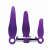 FR Vibrating Finger Rimmer Set - Набор анальных пробок с вибропулей, 3 шт (фиолетовый) - sex-shop.ua