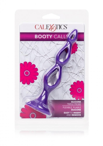 CalExotic Booty Call - тройная полая анальная цепочка, 10.25х3.25 см (фиолетовый) - sex-shop.ua