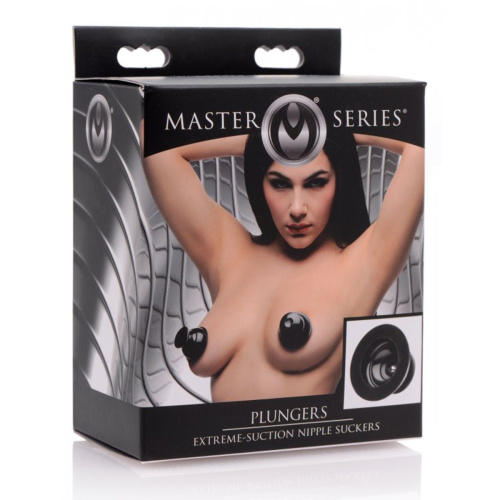 Master Series Plungers Nipple Suckers - Присоски-стимулятори на соски, 4.45х6.35 см (чорний)