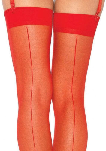 Leg Avenue Sheer Stockings - чулки со швом (телесный) - sex-shop.ua