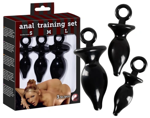 Orion Anal Training Set - Набор анальных пробок, 3 шт (черный) - sex-shop.ua