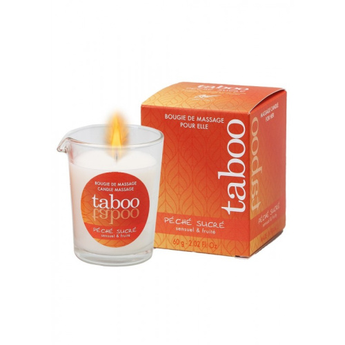 Ruf Taboo Peche Sucre - Масажна свічка для жінок з ароматом нектарину, 60 г